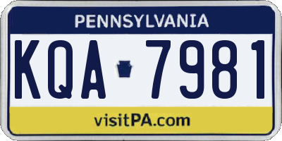 PA license plate KQA7981