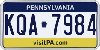 PA license plate KQA7984