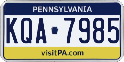 PA license plate KQA7985