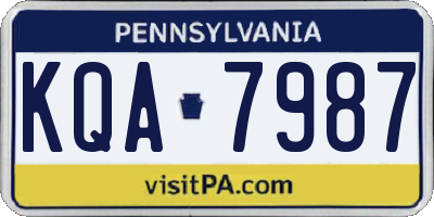 PA license plate KQA7987