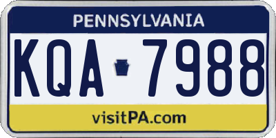 PA license plate KQA7988