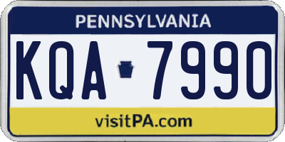 PA license plate KQA7990