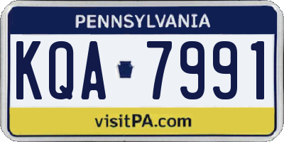 PA license plate KQA7991