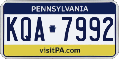 PA license plate KQA7992