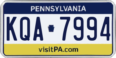 PA license plate KQA7994