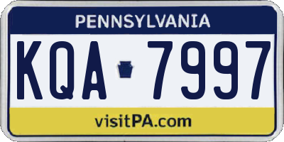 PA license plate KQA7997