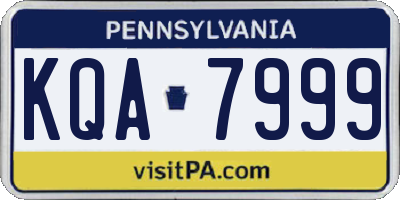 PA license plate KQA7999