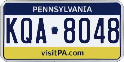 PA license plate KQA8048