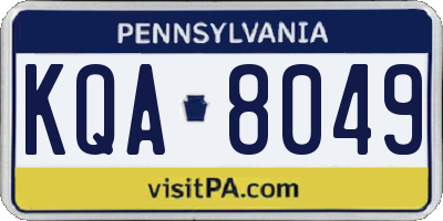 PA license plate KQA8049
