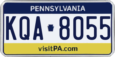PA license plate KQA8055
