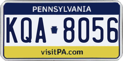 PA license plate KQA8056