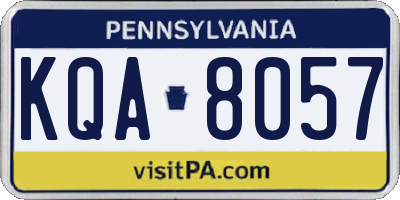 PA license plate KQA8057
