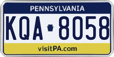 PA license plate KQA8058