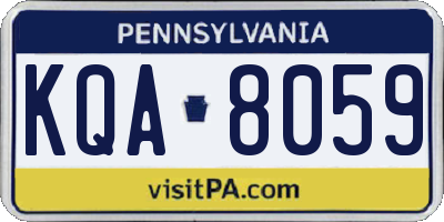 PA license plate KQA8059