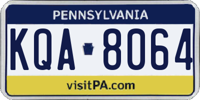 PA license plate KQA8064