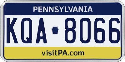 PA license plate KQA8066