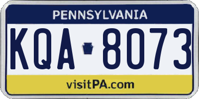 PA license plate KQA8073