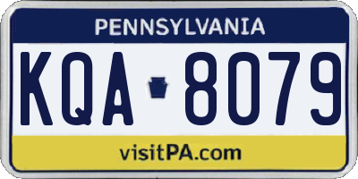 PA license plate KQA8079