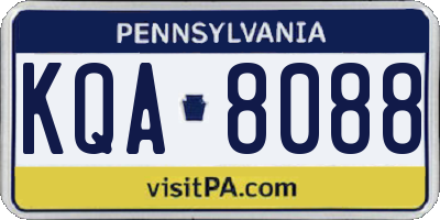 PA license plate KQA8088