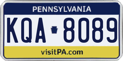 PA license plate KQA8089