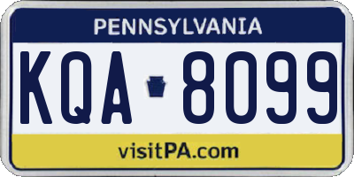 PA license plate KQA8099