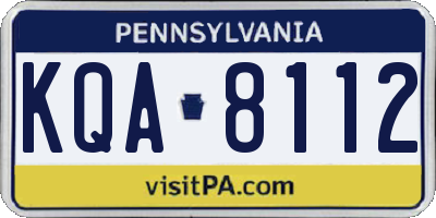 PA license plate KQA8112