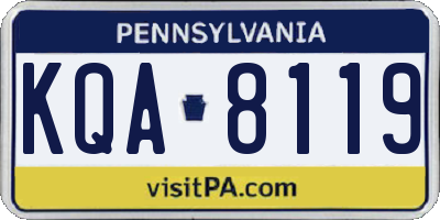 PA license plate KQA8119