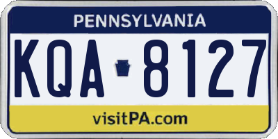 PA license plate KQA8127
