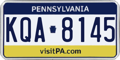 PA license plate KQA8145