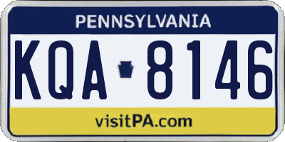 PA license plate KQA8146