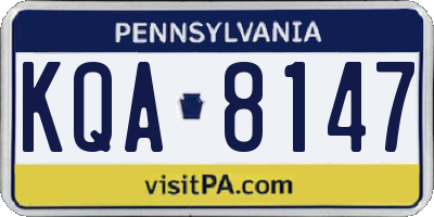 PA license plate KQA8147