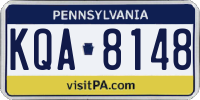 PA license plate KQA8148