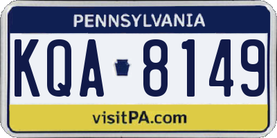 PA license plate KQA8149