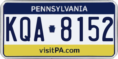 PA license plate KQA8152