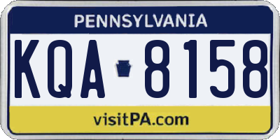 PA license plate KQA8158