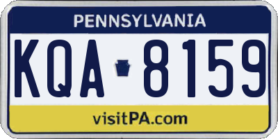 PA license plate KQA8159