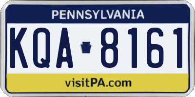 PA license plate KQA8161