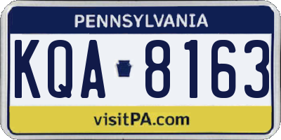 PA license plate KQA8163
