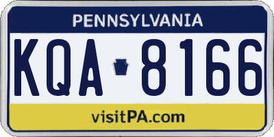 PA license plate KQA8166