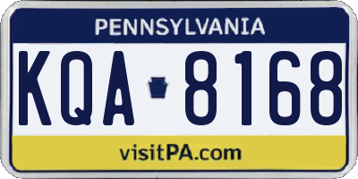 PA license plate KQA8168