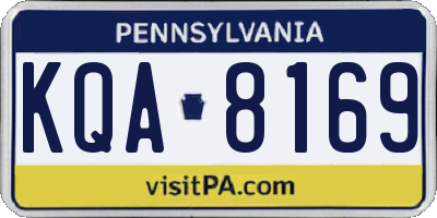 PA license plate KQA8169