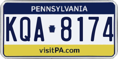 PA license plate KQA8174