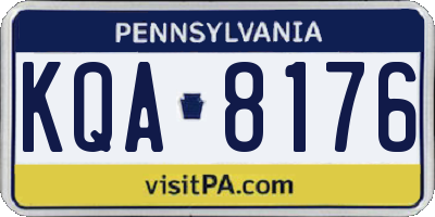 PA license plate KQA8176
