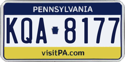 PA license plate KQA8177