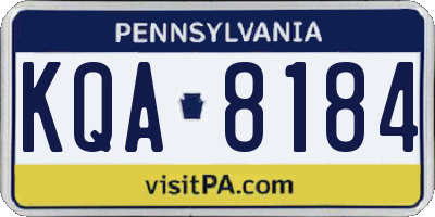 PA license plate KQA8184