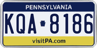 PA license plate KQA8186