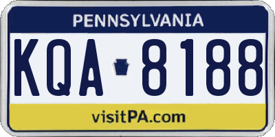 PA license plate KQA8188