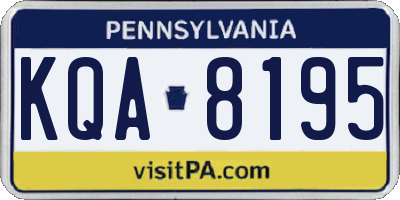 PA license plate KQA8195