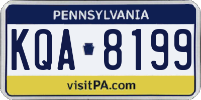 PA license plate KQA8199