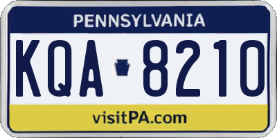 PA license plate KQA8210